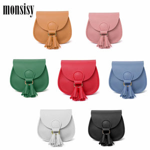 Monsisy Tassel Bag Girl Purse Handbag Kid Shoulder Bag Mini Crossbody