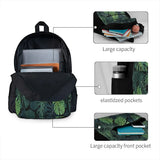 Monstera Leaves Backpacks Zipper Close Men's Women's Bag
