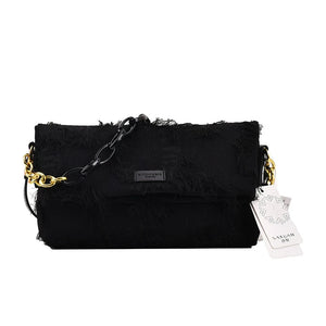 Moods Shoulder Bags Canvas Embroidery Acrylic Chain Crossbody