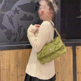 Moods Shoulder Bags Canvas Embroidery Acrylic Chain Crossbody