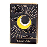 Punk Style Tarot Series Pin Moon Sun Star Skull Paint Halloween Accessory