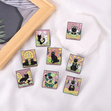 Punk Style Tarot Series Pin Moon Sun Star Skull Paint Halloween Accessory
