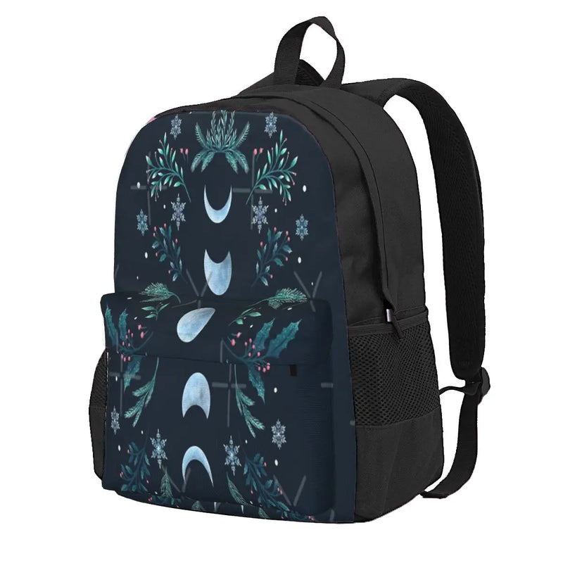 Moonlit Garden-Teal Snow Backpacks Men Women Mens B