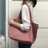 Morandi Large Capacity Canvas Tote Handbag Women Shoulder Bag Casual