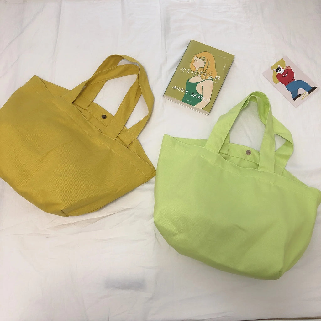 Morandi Large Capacity Canvas Tote Handbag Women Shoulder Bag Casual