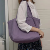 Morandi Large Capacity Canvas Tote Handbag Women Shoulder Bag Casual