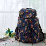 Classic Owl Pattern Women Backpack Vintage Travel Canvas Backpack