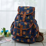 Classic Owl Pattern Women Backpack Vintage Travel Canvas Backpack