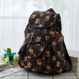 Classic Owl Pattern Women Backpack Vintage Travel Canvas Backpack