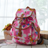 Vintage Lady Backpack Canvas Pattern Casual Travel Bag