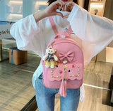 Waterproof Kids Backpack Bow Fringed Backpack