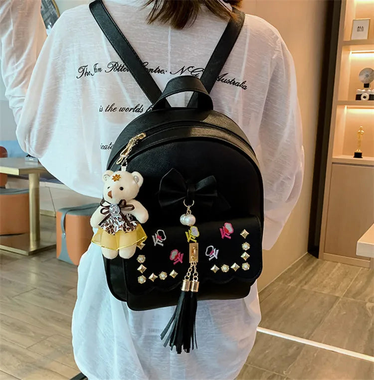 Waterproof Kids Backpack Bow Fringed Backpack