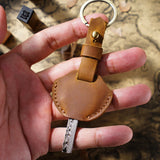 Moterm Leather Keychain Cowhide Car Key Holder Men Keyrings Retro