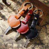 Moterm Leather Keychain Cowhide Car Key Holder Men Keyrings Retro