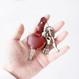 Moterm Leather Keychain Cowhide Car Key Holder Men Keyrings Retro