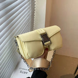 Women's Shoulder Bag Chain Crossbody PU Leather Handbag Double Pocket