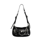 Crocodile Pattern Shoulder Bag Metal Heart Handbag