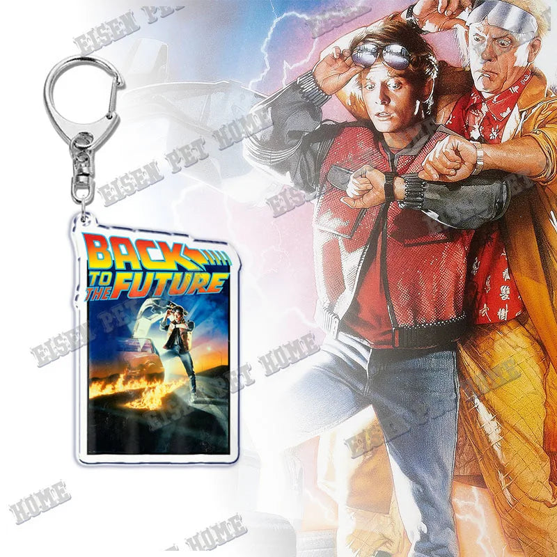 Back To Future Keychain Vintage Pendant Key Chain Ring