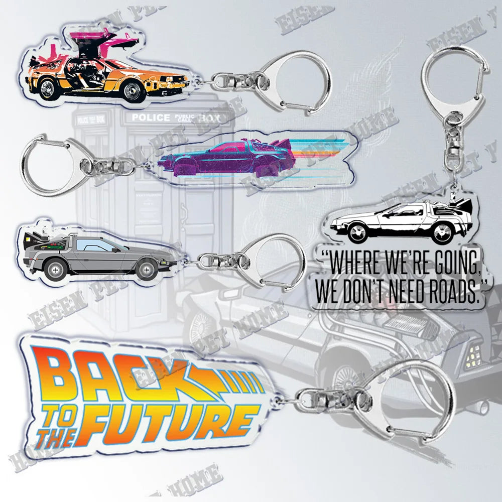 Back To Future Keychain Vintage Pendant Key Chain Ring