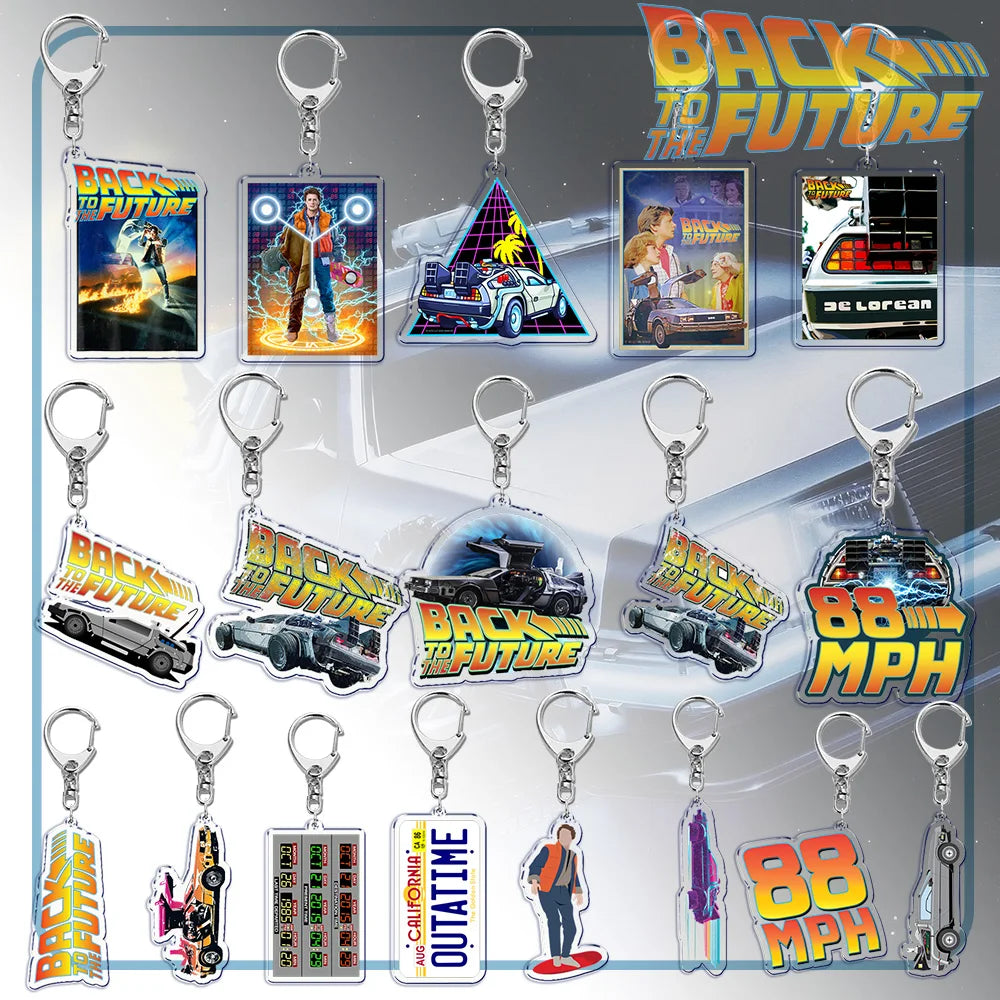 Back To Future Keychain Vintage Pendant Key Chain Ring