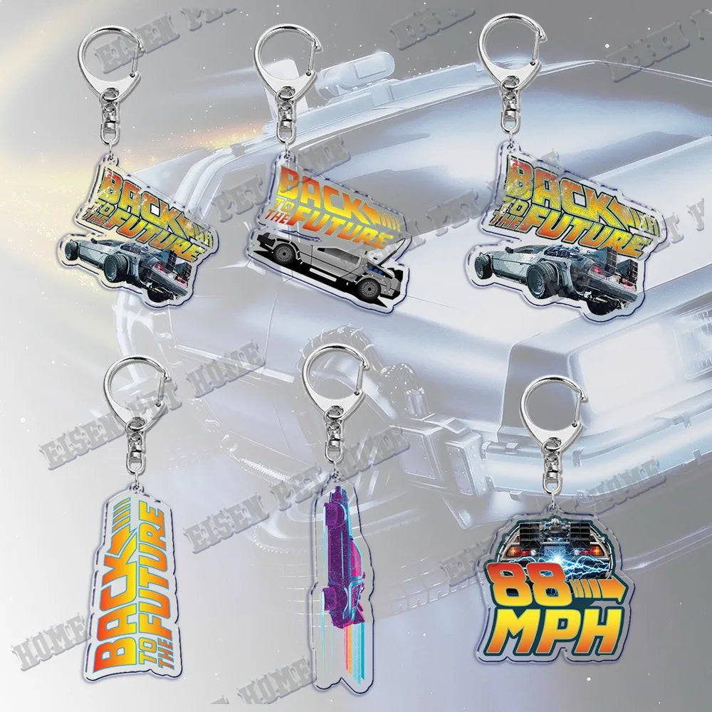 Back To Future Keychain Vintage Pendant Key Chain Ring
