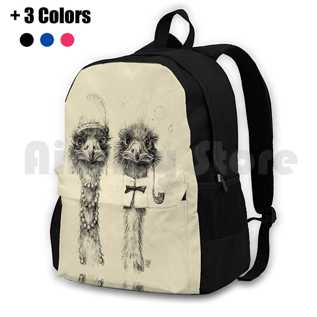 Ostrich Outdoor Hiking Backpack Waterproof Camping Travel Vintage Couple