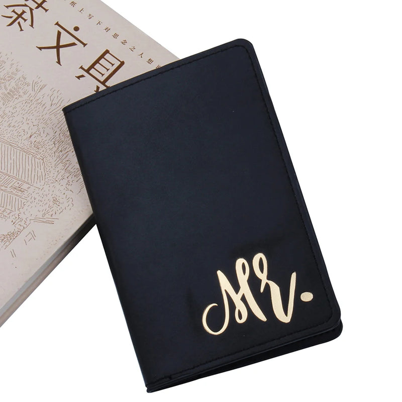 Embroidered Mr Mrs Lover Couple Passport Cover Holder Case