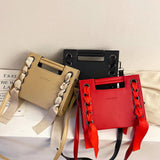 MsPretty Tote Shoulder Chain Bags For Women PU Leather Crossbody Bag