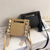 MsPretty Tote Shoulder Chain Bags For Women PU Leather Crossbody Bag