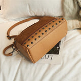 Soft Leather Oblique Satchel Shoulder Bag for Women