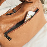 Soft Leather Oblique Satchel Shoulder Bag for Women