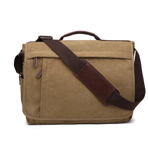 Mugu Canvas Shoulder Bag for Men - Large 17 Inch Computer Bag