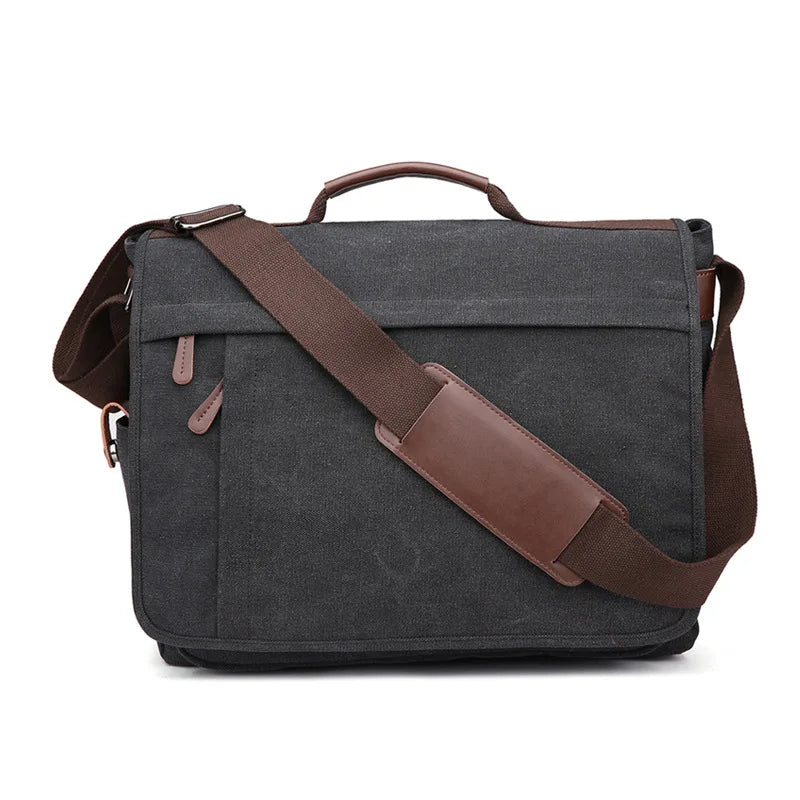 Mugu Canvas Shoulder Bag for Men - Large 17 Inch Computer Bag