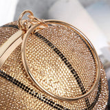Basketball Style Party Ladies Handbag Clutch Diamond Studded Purses