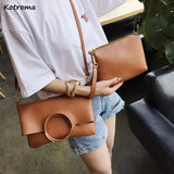 Vintage PU Leather Shoulder Bag for Women - Large Capacity Handbag