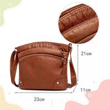 Multi-Compartment PU Leather Crossbody Bag for Women