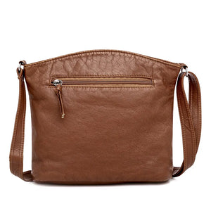 Multi-Compartment PU Leather Crossbody Bag for Women