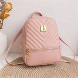 Multi-Function PU Leather Small Backpack Ladies School Backpack