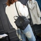 Multi-Function Women Mini Backpack PU Leather Girls School Bag