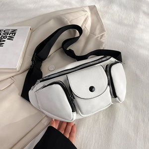 Multi-Function Women's Waist Bag Pu Leather Crossbody Chest Bags