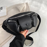 Multi-Function Women's Waist Bag Pu Leather Crossbody Chest Bags