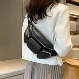 Multi-Function Women's Waist Bag Pu Leather Crossbody Chest Bags