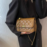 Winter Tote PU Leather Quilted Handbags Women Shoulder Bags
