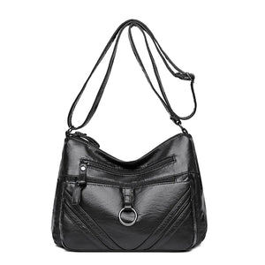 Vintage Leather Shoulder Bag for Women Crossbody Handbag