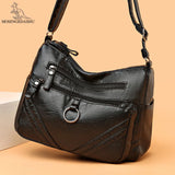 Vintage Leather Shoulder Bag for Women Crossbody Handbag