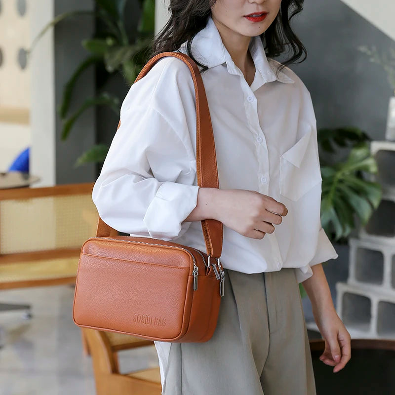 Women's Solid Shoulder Bag High Messenger Pack Daily Crossbody Bag