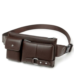 Slim Leather Fanny Pack Waist Bag Adjustable Belt Strap