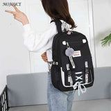 Multi-Pocket Students Backpack School Bag for Teenage Girls Boys