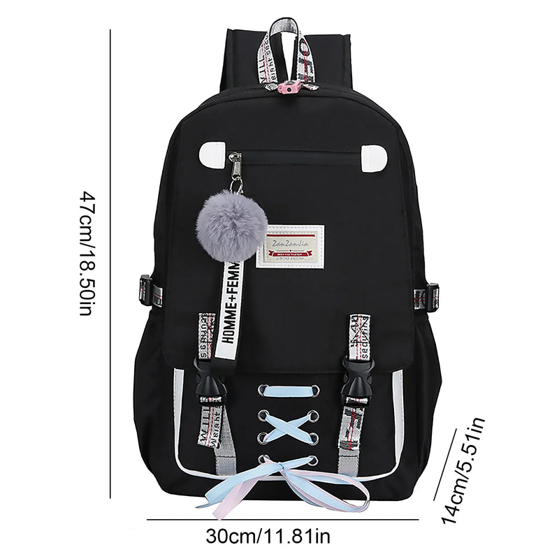 Multi-Pocket Students Backpack School Bag for Teenage Girls Boys