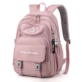 Multi-Pocket Nylon School Backpack for Students - Casual Laptop Book Pack